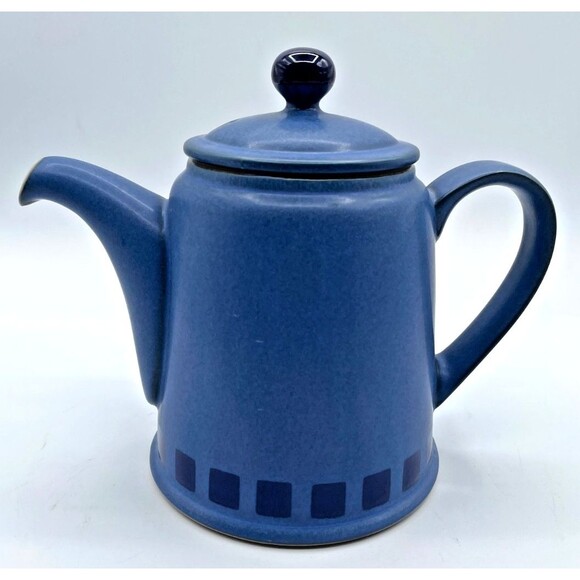 Denby Reflex Blue Teapot with Lid 4 Cup Made in England Retired Handcrafted - Picture 7 of 9